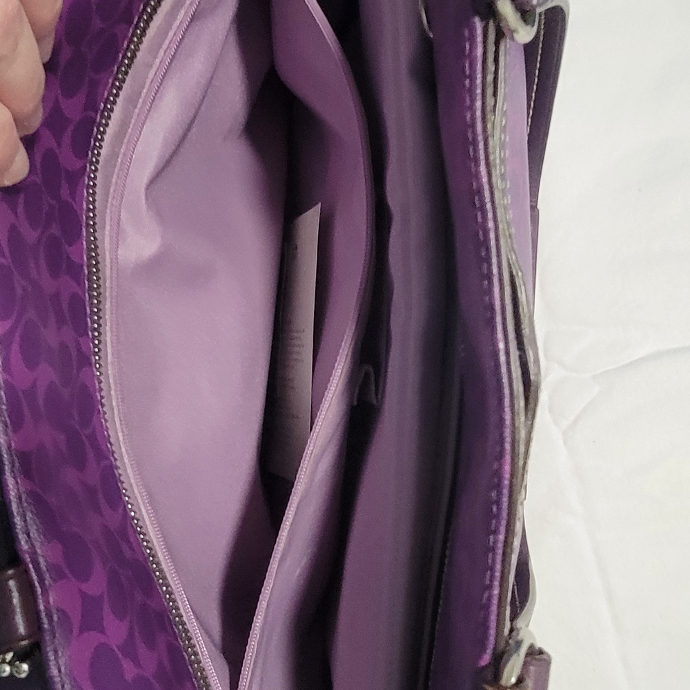 Coach Purple Coated Canvas Multi-Function Bag - Picture 6 of 9